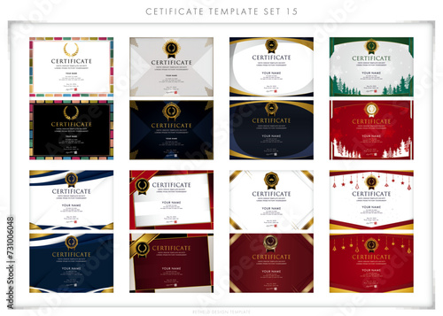 賞状セット（横向き）15　certificate　ディプロマ　表彰状　フレームデザイン photo