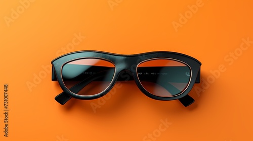 Top view of a designer sunglasses case mockup on a solid background