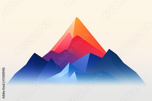 An abstract representation of a mountain range forming a minimalist logo  suggesting stability and growth.