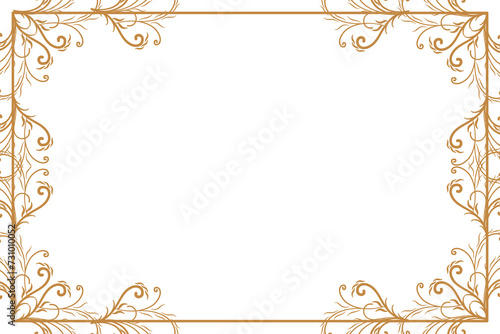 Frame with ornament gold background