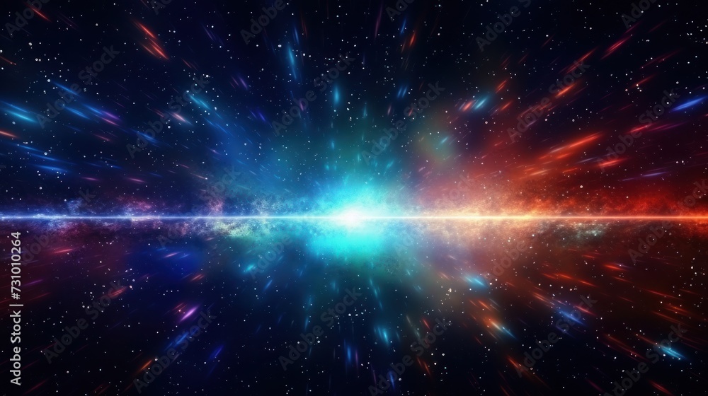 Fototapeta premium Abstract Particle Moving In The Sci-fi Space Wallpaper, Background