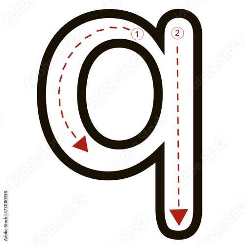 Lowercase letter is q. photo