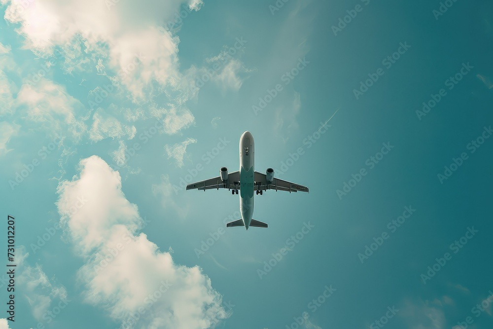 The plane flying in the sky with copy space. The plane flying in the sky with copy space.
