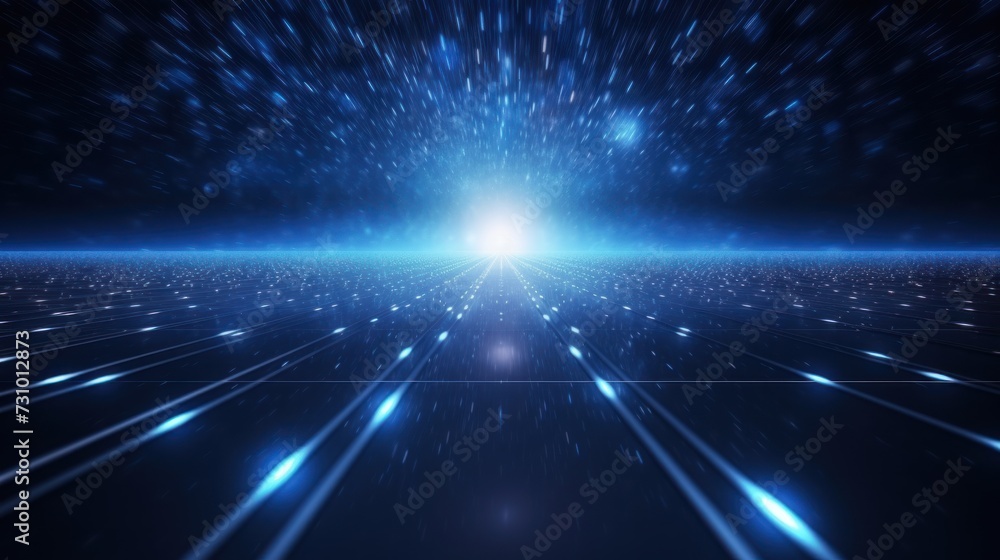 Fototapeta premium Abstract Particle Moving In The Sci-fi Space Wallpaper, Background