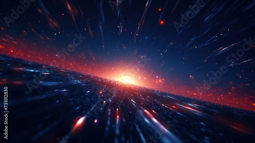 Abstract Particle Moving In The Sci-fi Space Wallpaper, Background © Damian Sobczyk
