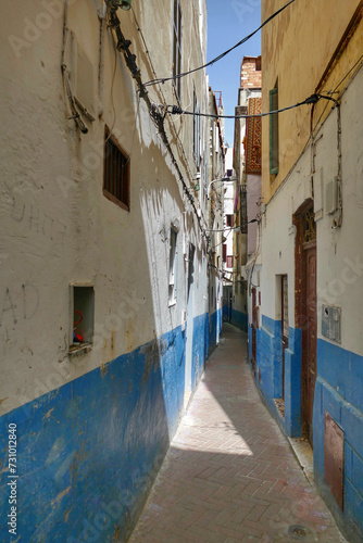 Traditional houses in the Medina of Tangier, Morocco © Schneestarre
