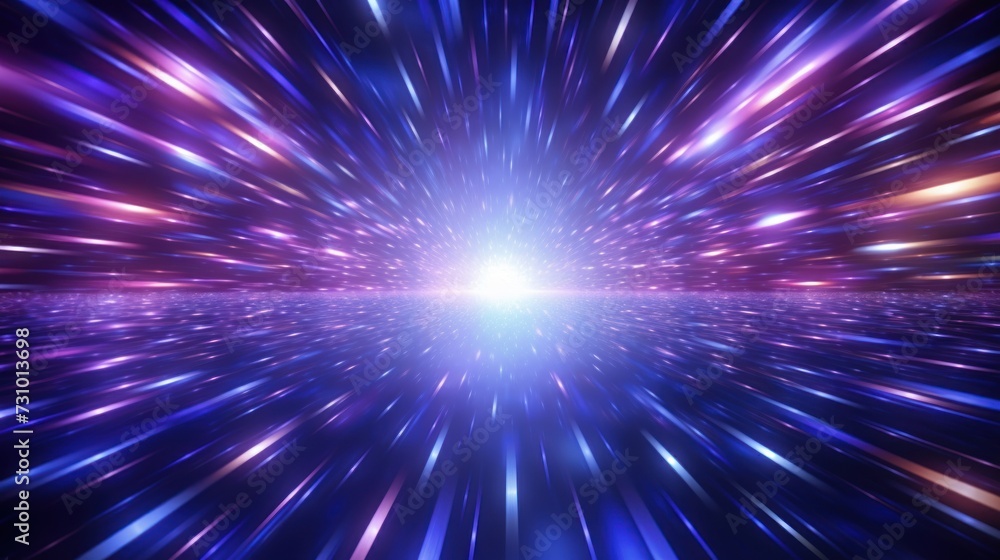 Fototapeta premium Abstract Particle Moving In The Sci-fi Space Wallpaper, Background