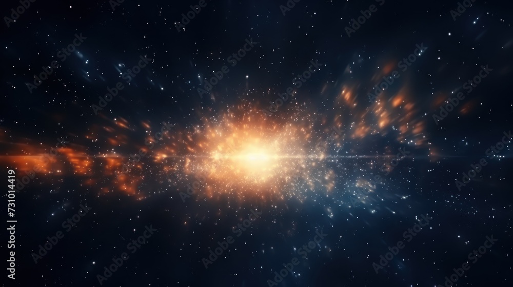Fototapeta premium Abstract Particle Moving In The Sci-fi Space Wallpaper, Background