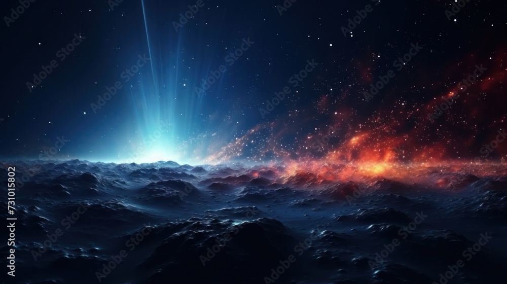 Fototapeta premium Abstract Particle Moving In The Sci-fi Space Wallpaper, Background