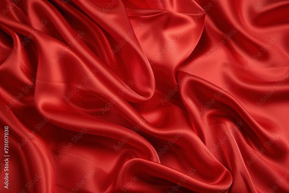 Elegant red satin fabric, background Elegant red satin fabric, background