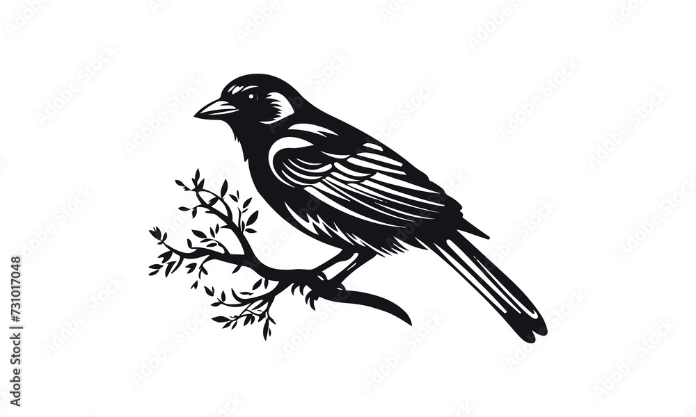 Obraz premium Vector silhouette birds on a white background