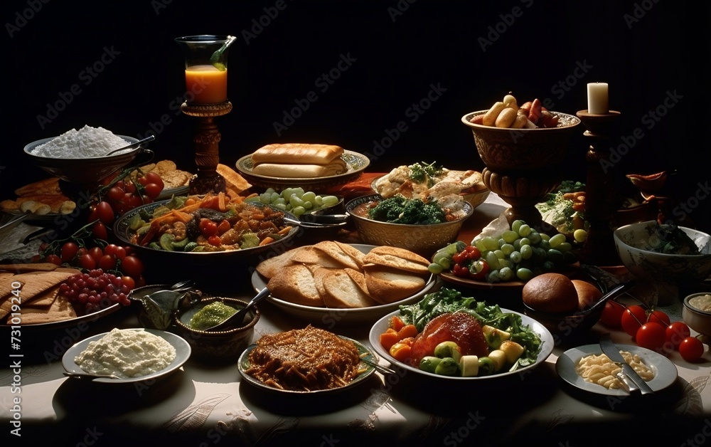 Abundant Variety of Food on Display Abundant Variety of Food on Display