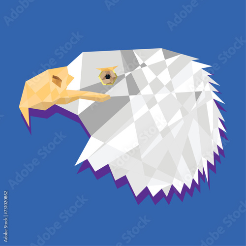 Polygonal eagle head vector illustration
