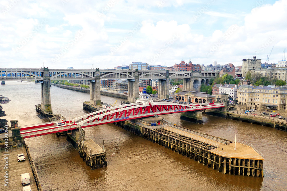Fototapeta premium Panoramic Cityscape of Newcastle upon Tyne, UK