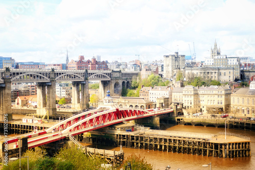 Panoramic Cityscape of Newcastle upon Tyne, UK