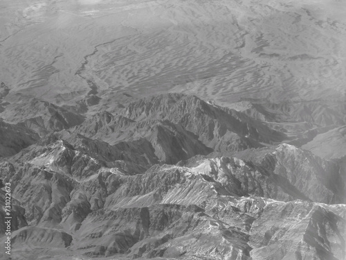 Aerial view of landscape near Gardez, Afghanistan