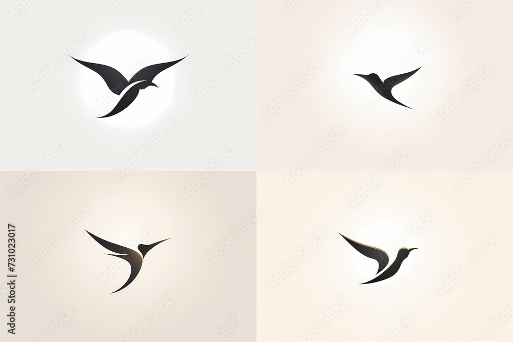 A minimalist and elegant logo with a stylized bird icon and modern typography, set against a solid white background. A minimalist and elegant logo with a stylized bird icon and modern typography, set against a solid white background.