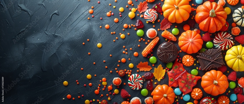 Happy Halloween Candy Background Flat Lay
Happy Halloween Candy Background Flat Lay