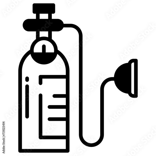 Oxygen glyph and line vector illustration