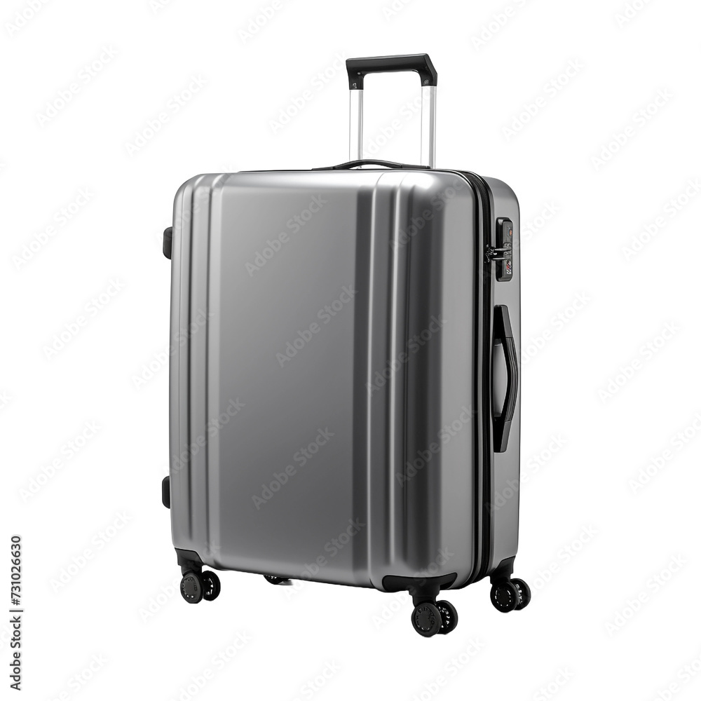 Large suitcase with wheels and handle isolated on transparent background Large suitcase with wheels and handle isolated on transparent background