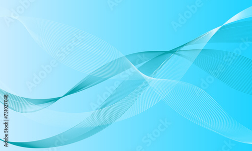 blue light lines wave cures on smooth gradient abstract background