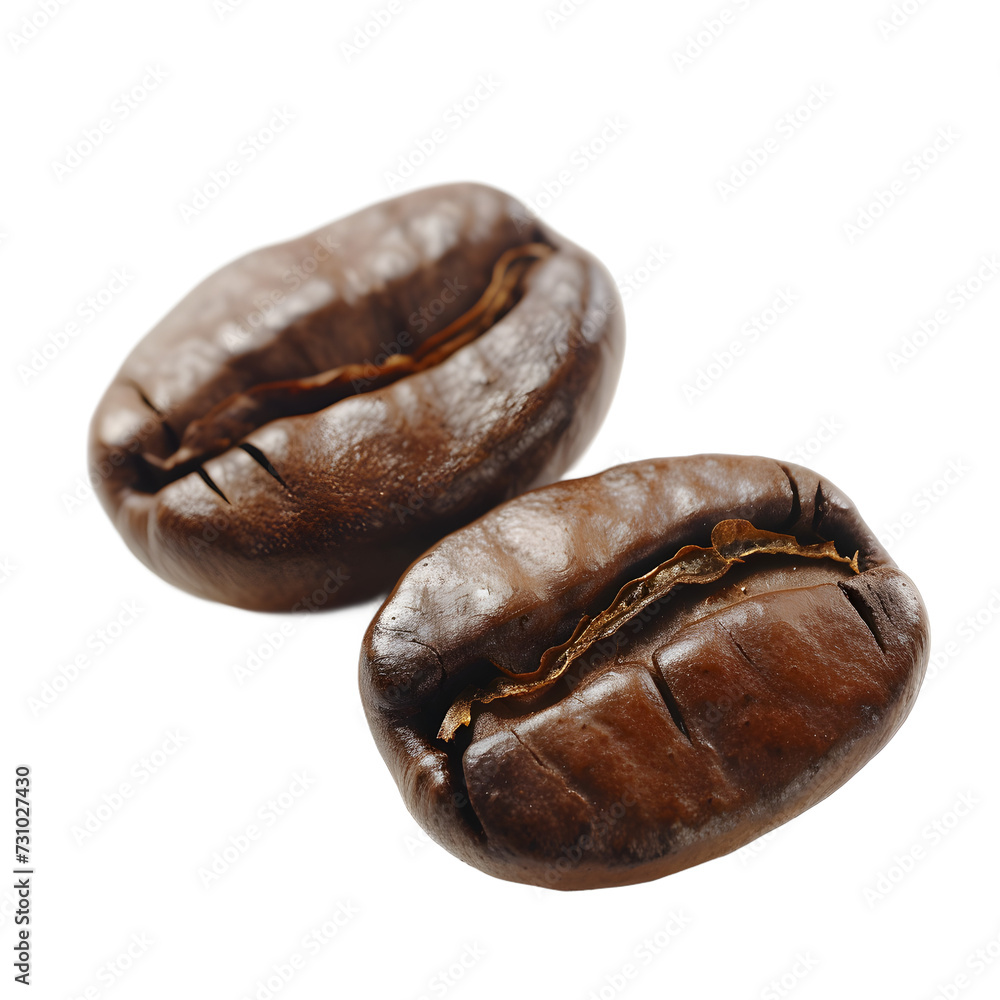 two coffee beans isolated on transparent background two coffee beans isolated on transparent background