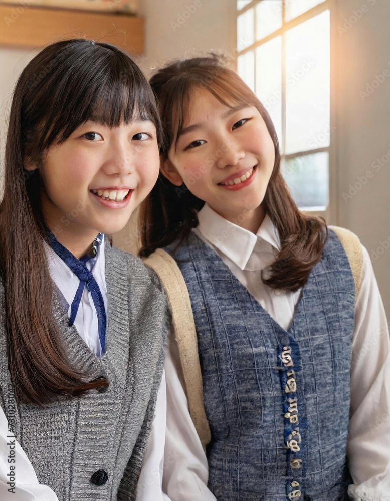 笑顔の女子高校生