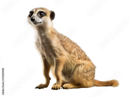 A Meerkat, isolated on a transparent or white background