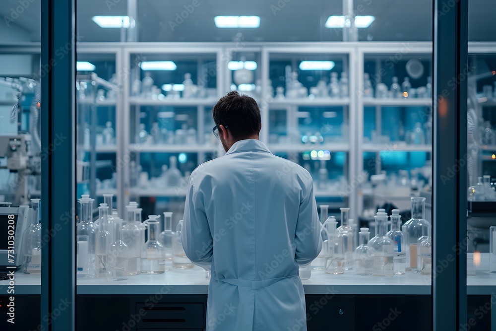 Chemist in an Empty Laboratory Chemist in an Empty Laboratory