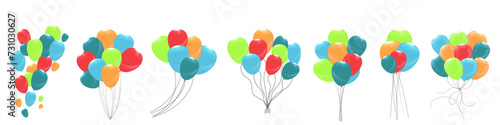 Celebration balloon bunch collection. Set of party balloon brunch. Birthday and celebration colorful balloon. Set of colorful balloons