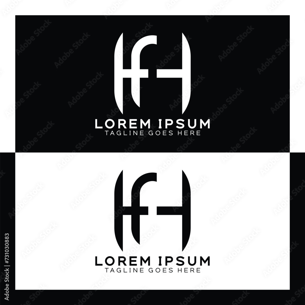 HF initial letter logo. Alphabet H and F pattern design monogram