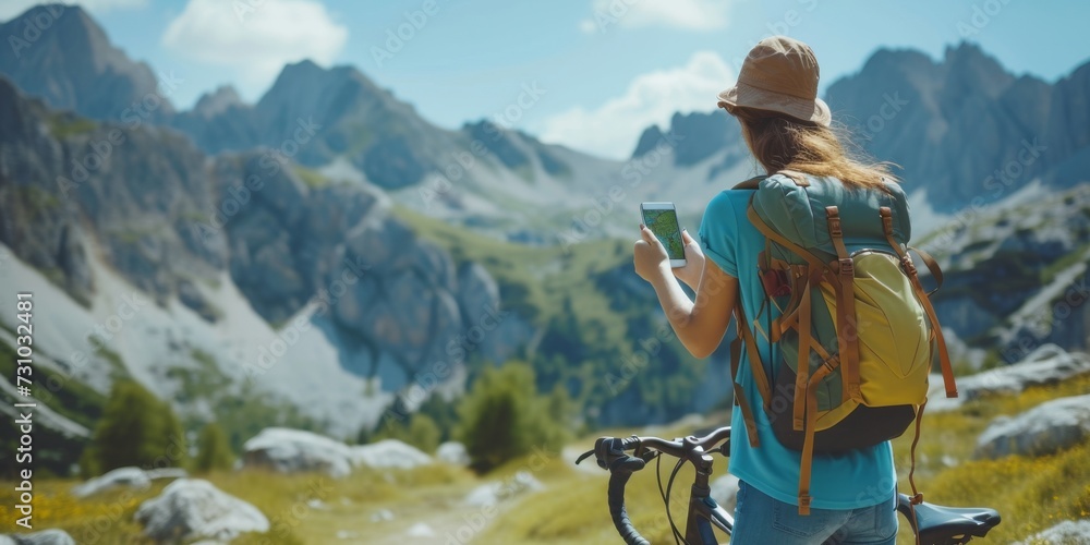 cycling tourists enjoying travel. cycling tourists enjoying travel.