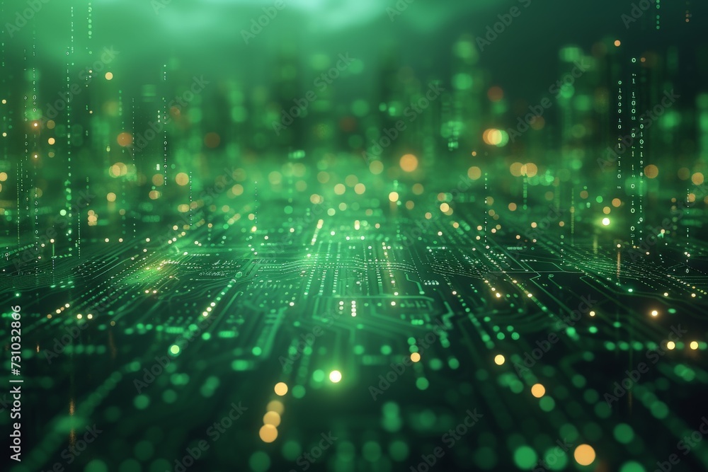 Green Abstract Background, Futuristic digital technology design pattern, wallpaper background Green Abstract Background, Futuristic digital technology design pattern, wallpaper background