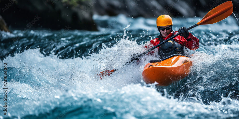 kayaker on whitewater kayak kayaker on whitewater kayak