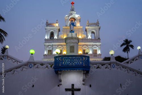 Illuminated The Our Lady of the Immaculate Conception Church, Panjim, Goa, India. photo
