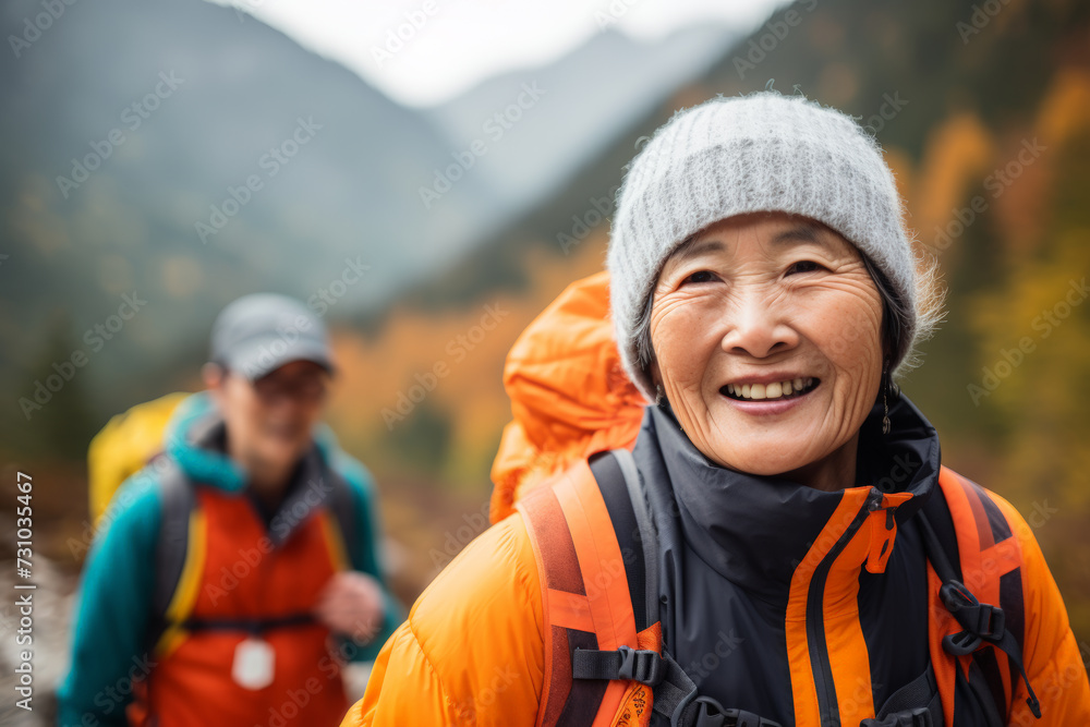 Active seniors hiking Active seniors hiking