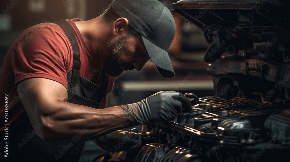 A mechanic tuning the engine for maximum power and efficiency