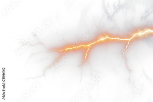 Electrifying Realistic Lightning Effect on Transparent Background - High-Quality PNG