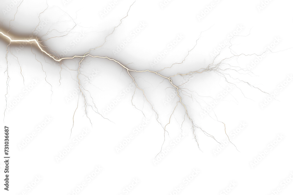 Fototapeta premium High-Resolution Electric Storm Realistic Lightning Bolt on Transparent Background - Digital Overlay