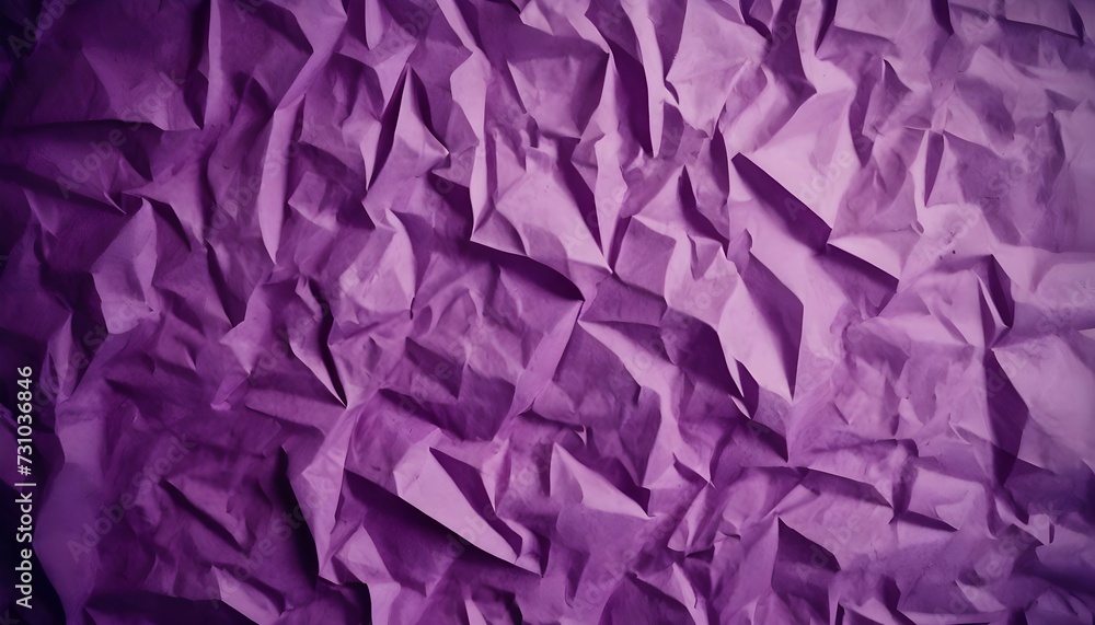 Pattern image of crumpled purple paper texture. decor and design