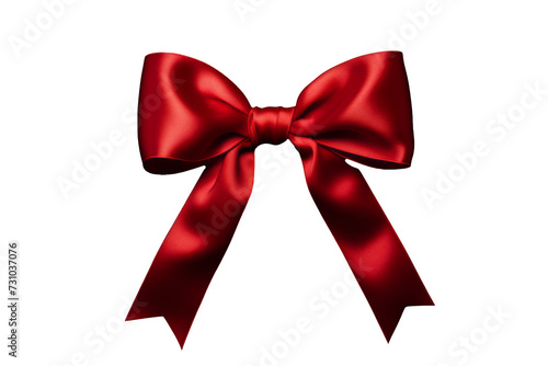 Red Gift Bow Ribbon Isolated on Transparent Background - High-Quality PNG Illustration