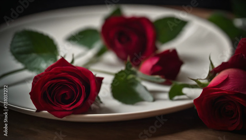 red rose on a table