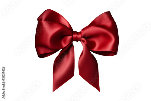 Elegant Red Ribbon with Bow Isolated on Transparent Background - High-Quality PNG Image