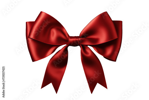 Elegant Red Gift Ribbon with Bow - Isolated on Transparent Background - PNG