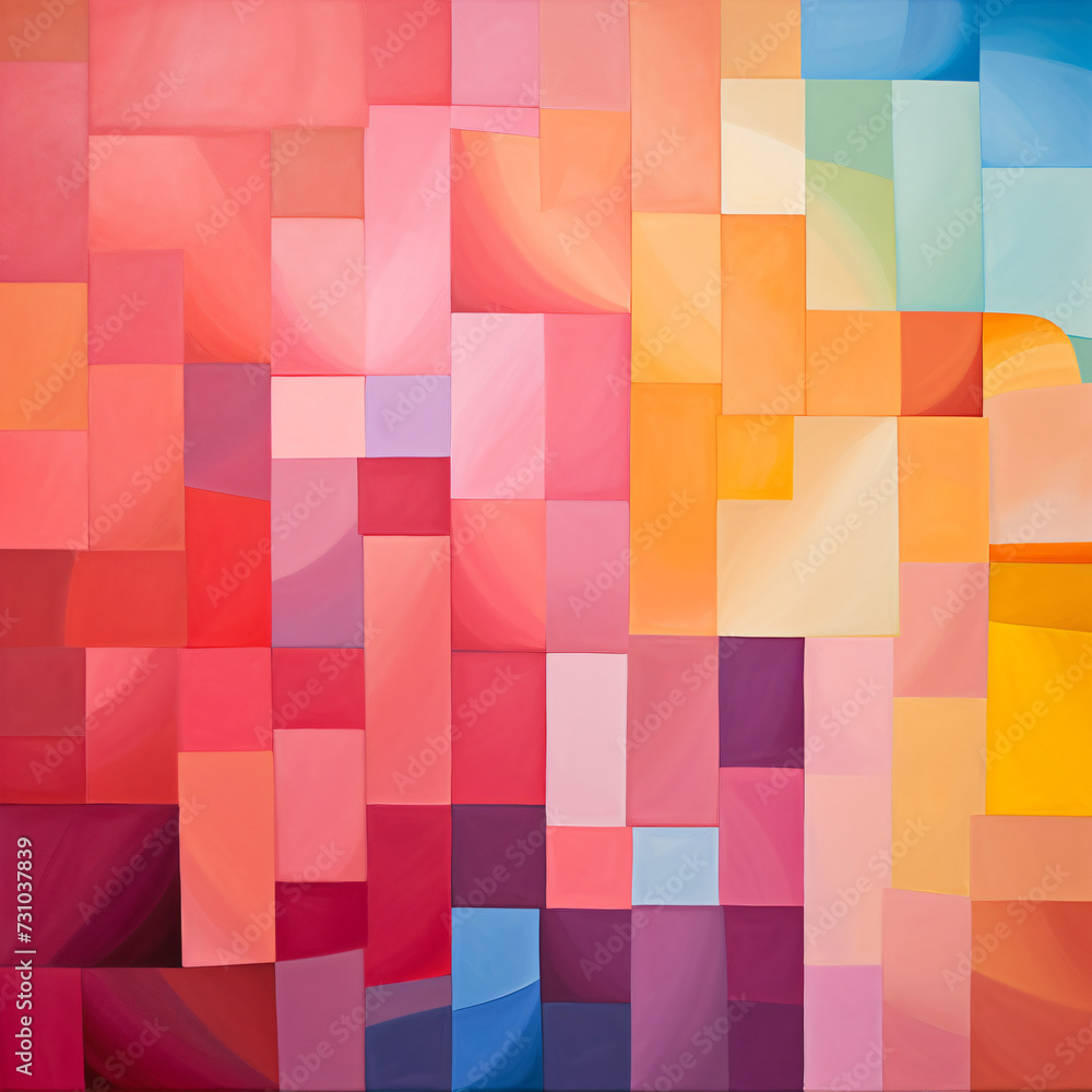 An astract painting of rectangular shapes of colors generated AI An astract painting of rectangular shapes of colors generated AI