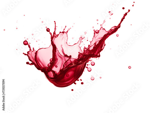 Dynamic Red Wine Splash Isolated on Transparent Background - High-Quality PNG Image