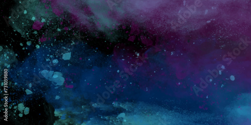 Fototapeta Naklejka Na Ścianę i Meble -  Abstract night sky space watercolor space background fantastic outer view infinite cosmic vector illustration. Beautiful colorful space vector cosmic illustration background. Nebula and galaxies.