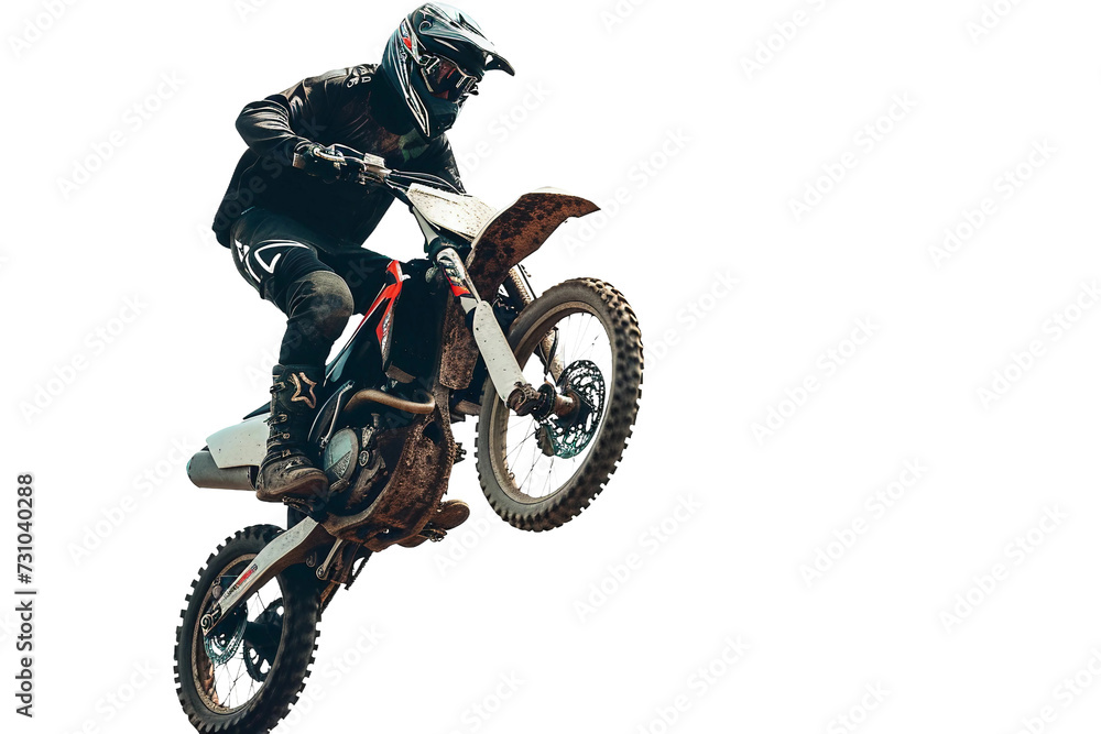 Motocross Rider on Transparent Background