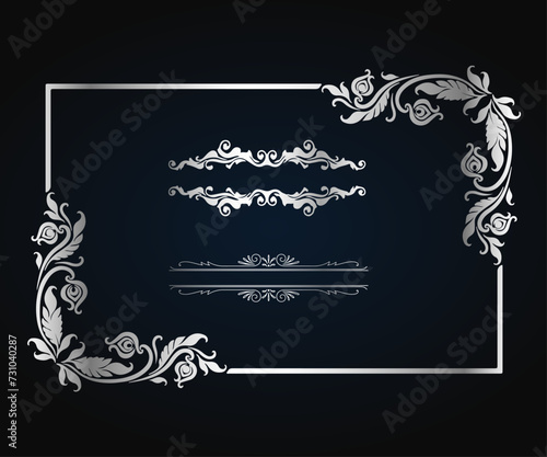 Luxury frame design card design antique luxury vintage. Fashionable frame. Design template. Set of gorgeous foreheads.