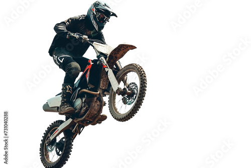 Motocross Rider on Transparent Background